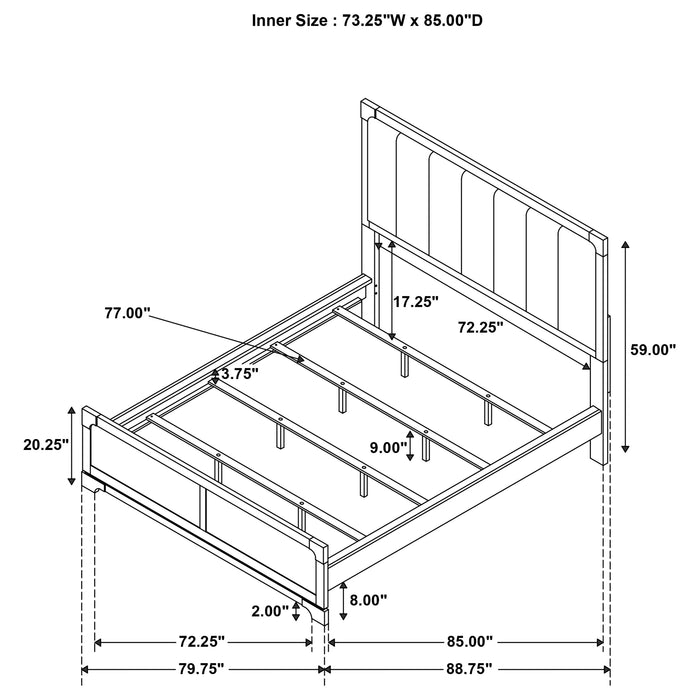 Gran Park 59-inch California King Panel Bed Dark Cocoa