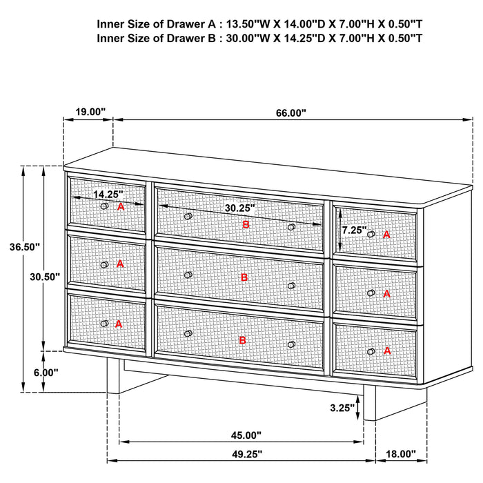 Kailani 5-piece Queen Bedroom Set Beige Oak
