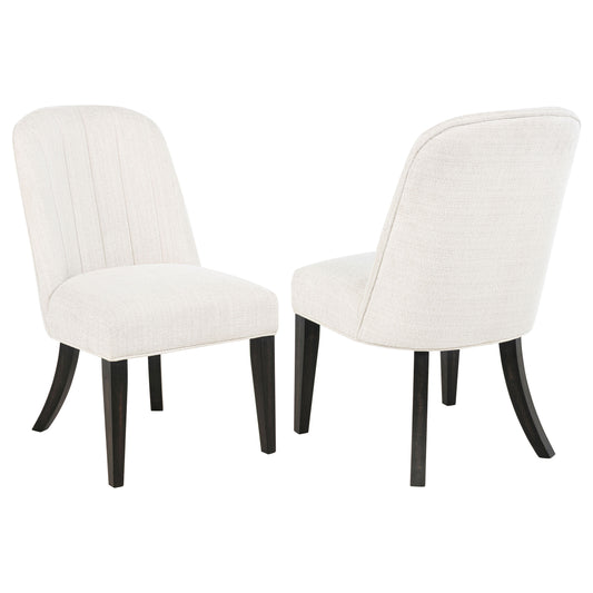 Leandro Upholstered Dining Side Chair Cream (Set of 2)