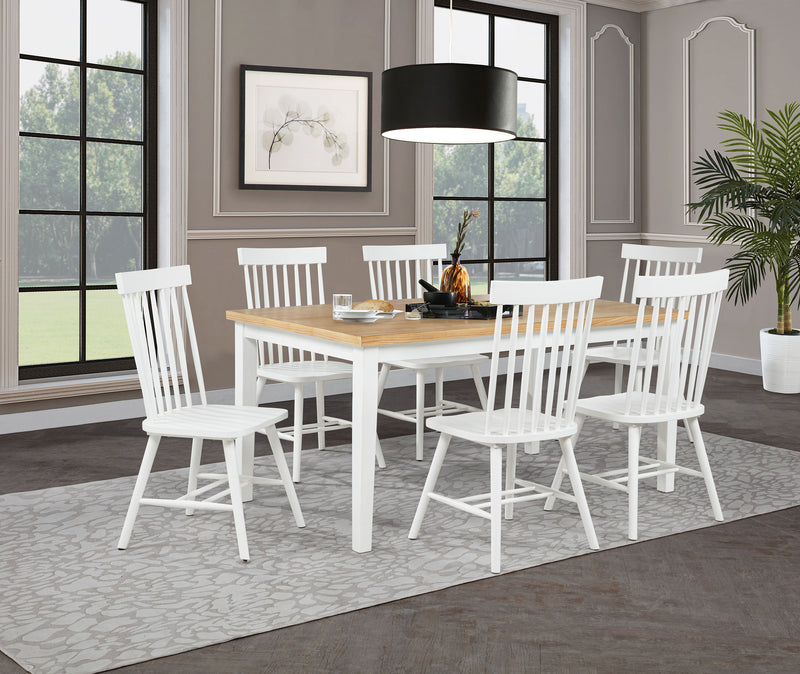 Andrews 7-piece Rectangular Dining Set Light Ash and White