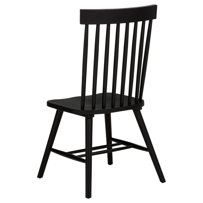 Andrews Windsor Spindle Back Dining Side Chair Black (Set of 2)