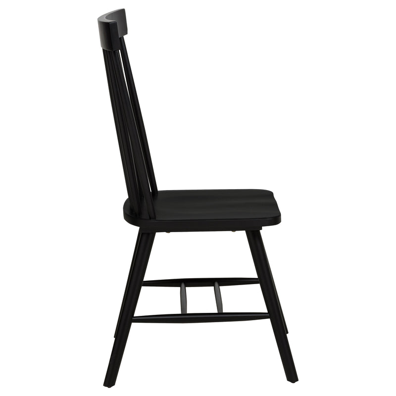 Andrews Windsor Spindle Back Dining Side Chair Black (Set of 2)