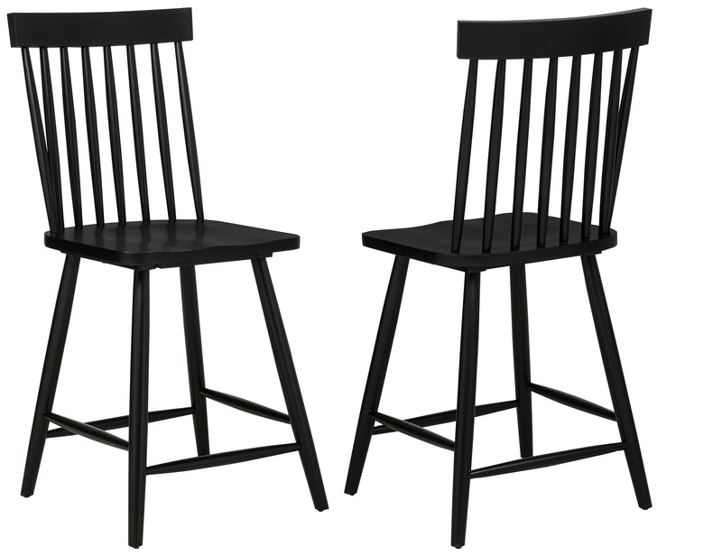 Andrews Windsor Counter Height Dining Side Chair Black (Set of 2)