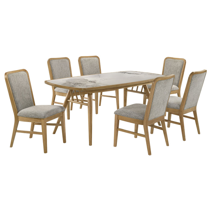 Croyden 7-piece Rectangular Dining Set Weathered Natural