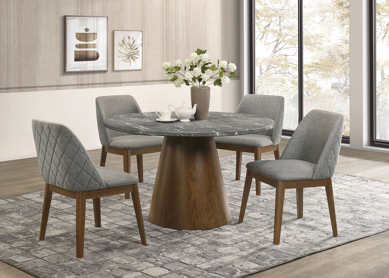 Franklin 5-piece 50-inch Round SmartTop™ Dining Table Set Grey and Dark Brown
