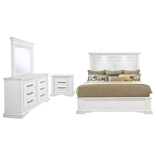 McKinney 4-piece Eastern King Bedroom Set Vintage White