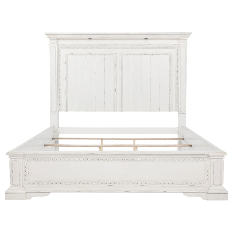 McKinney Queen LED Light Panel Bed Vintage White