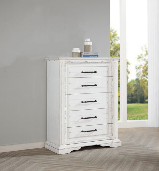 McKinney 5-drawer Bedroom Chest of Drawers Vintage White