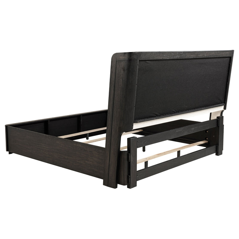 Leandro 55-inch Queen Wingback Bed Burnished Black