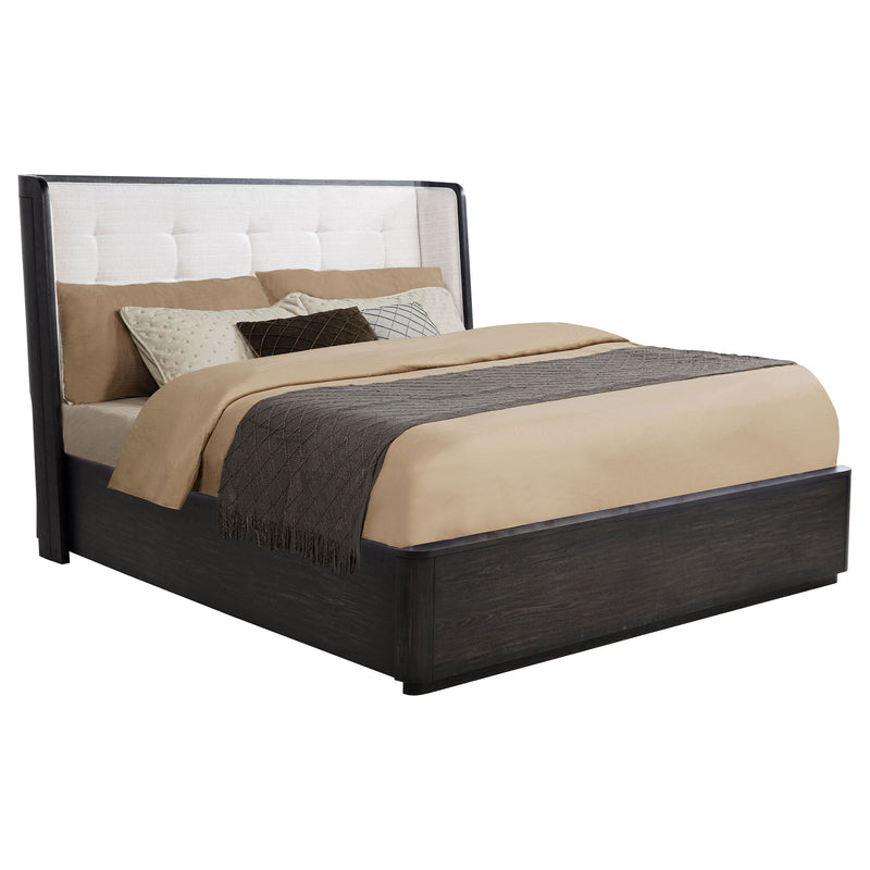 Leandro 55-inch Queen Wingback Bed Burnished Black