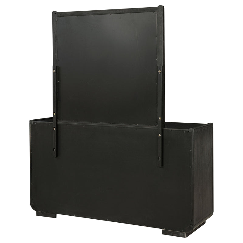 Leandro 8-drawer Bedroom Dresser with Mirror Burnished Black