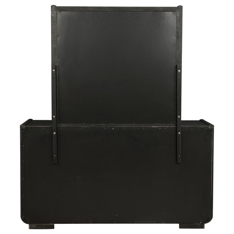 Leandro 8-drawer Bedroom Dresser with Mirror Burnished Black