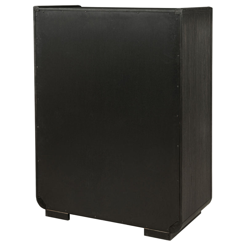 Leandro 5-drawer Bedroom Chest of Drawers Burnished Black