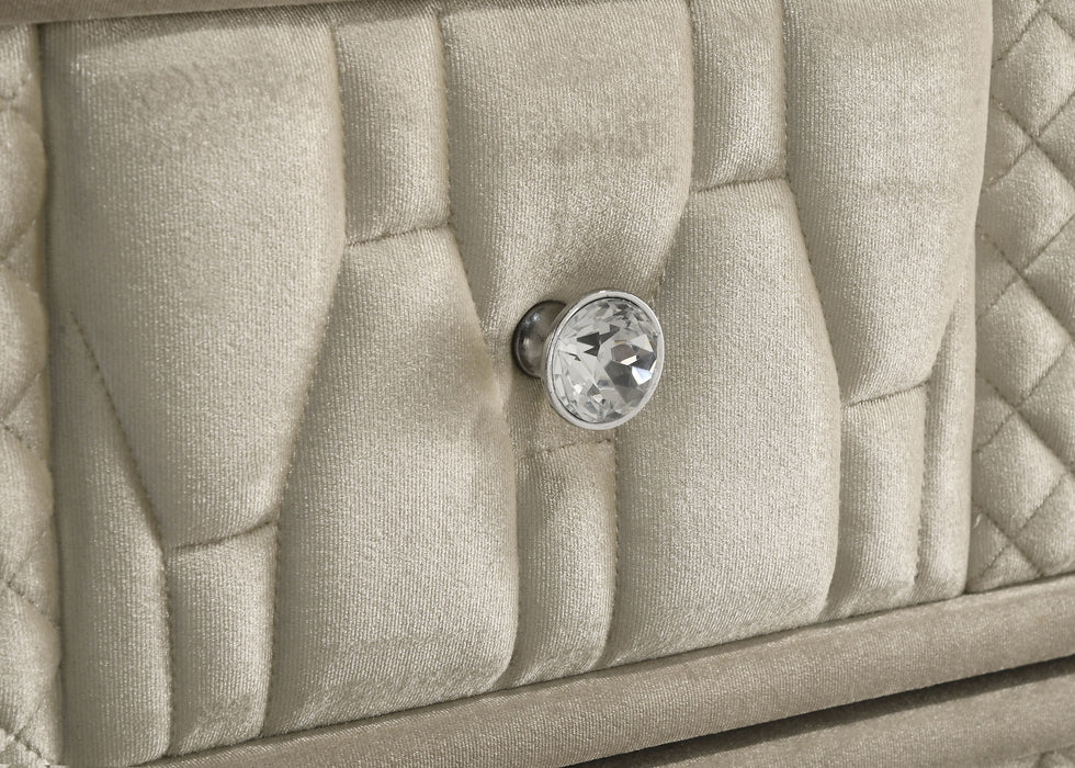 Lorient 8-drawer LED Dresser with Mirror Ivory and Camel