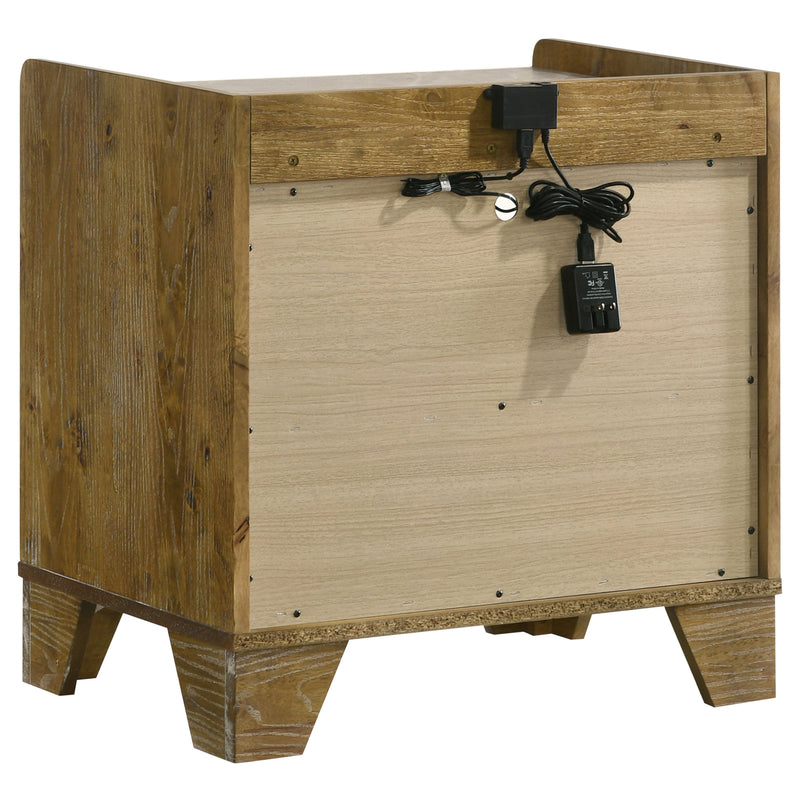 Henderson 1-drawer LED Nightstand Bedside Table Medium Oak
