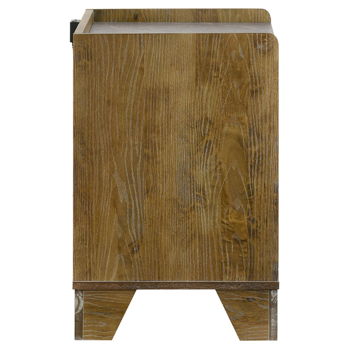 Henderson 1-drawer LED Nightstand Bedside Table Medium Oak
