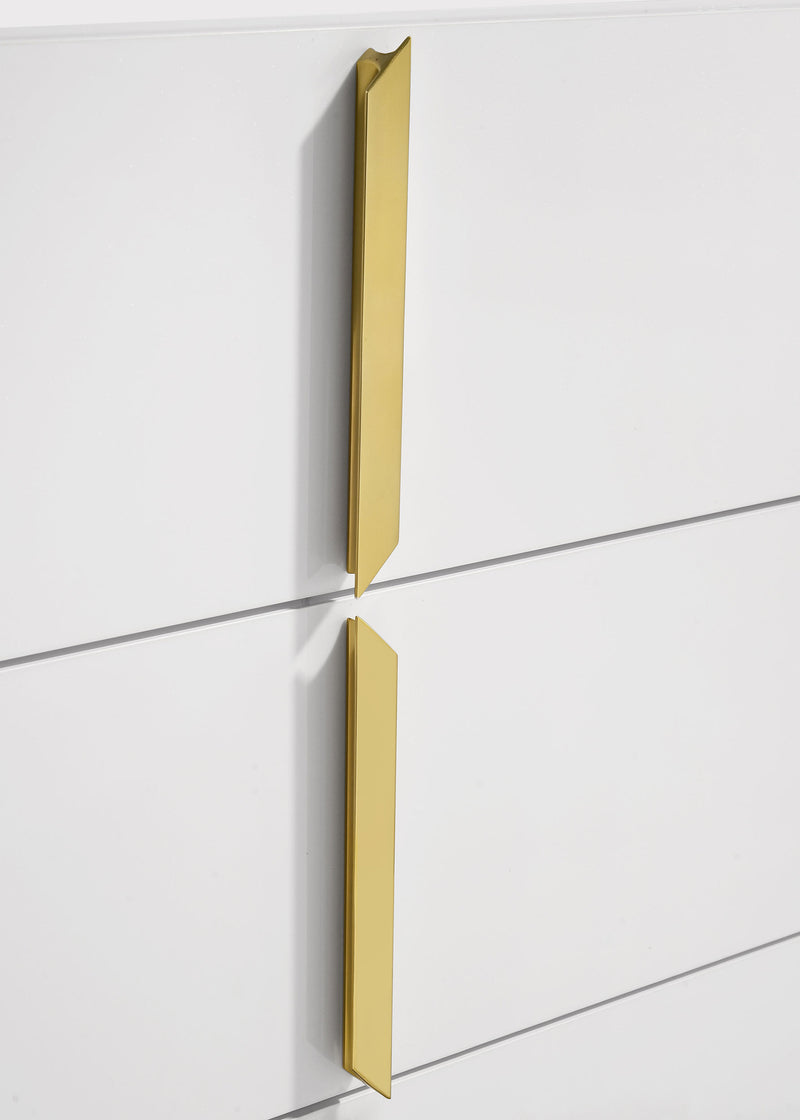 Ines 6-drawer Bedroom Dresser Cabinet White High Gloss