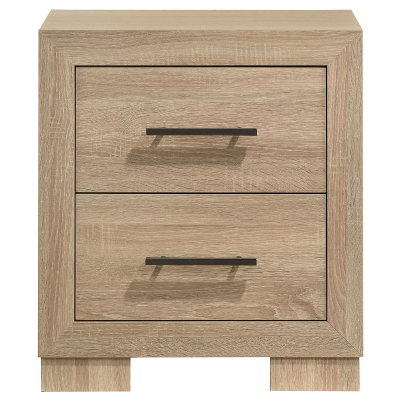 Arielle 2-Drawer Nightstand with Concealed Casters Light Oak