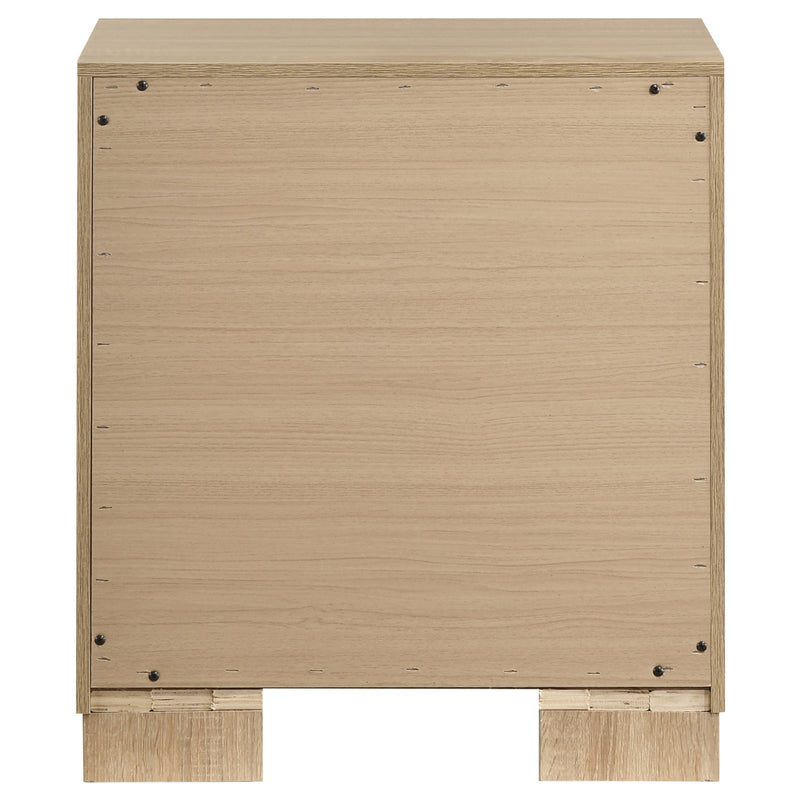 Arielle 2-Drawer Nightstand with Concealed Casters Light Oak
