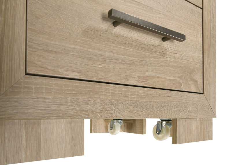 Arielle 2-Drawer Nightstand with Concealed Casters Light Oak