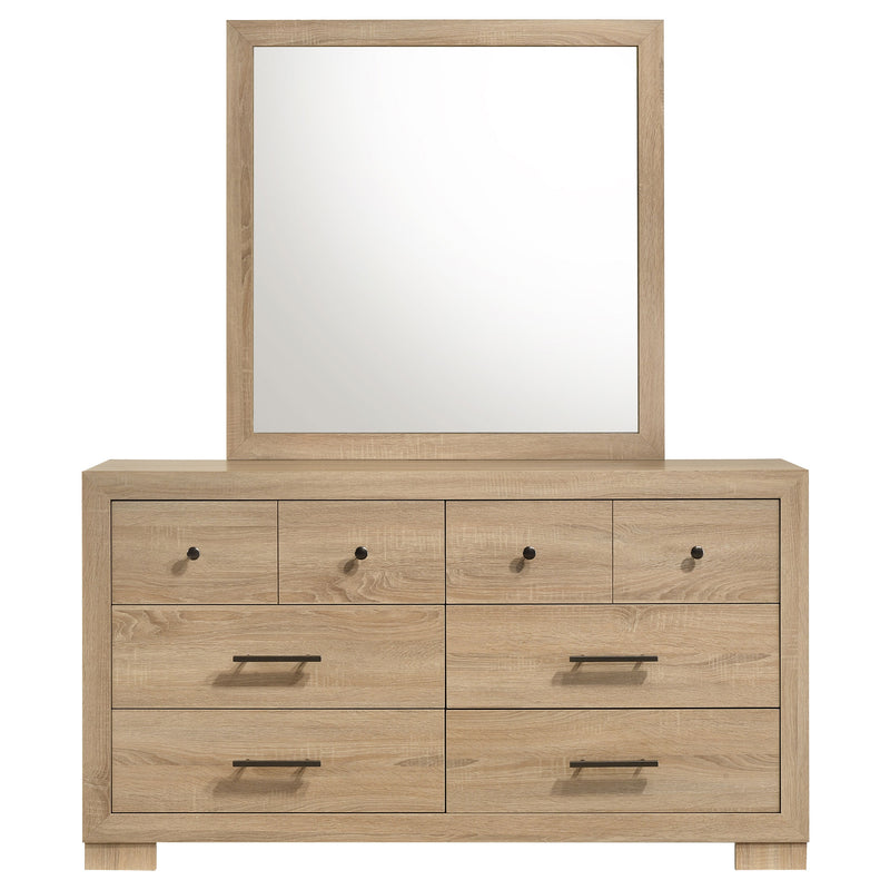 Arielle Dresser and Mirror Set with Mixed Hardware Light Oak