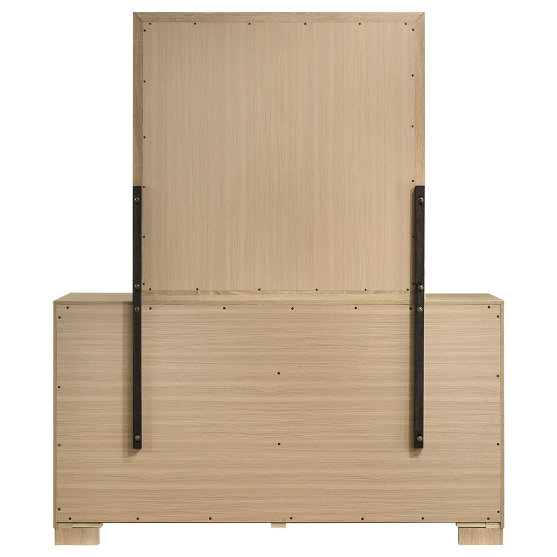 Arielle Dresser and Mirror Set with Mixed Hardware Light Oak