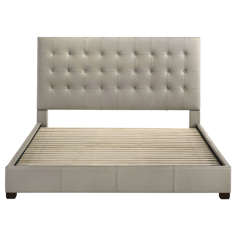 Medley Genuine Leather Eastern King Platform Bed Tan