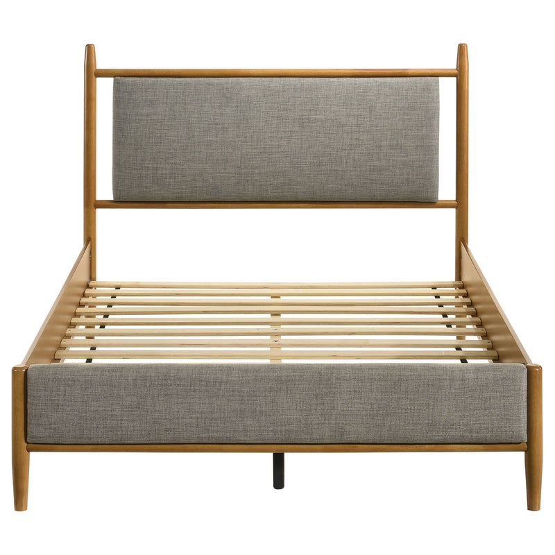 Mason 46-inch Full Panel Platform Bed Grey and Light Brown
