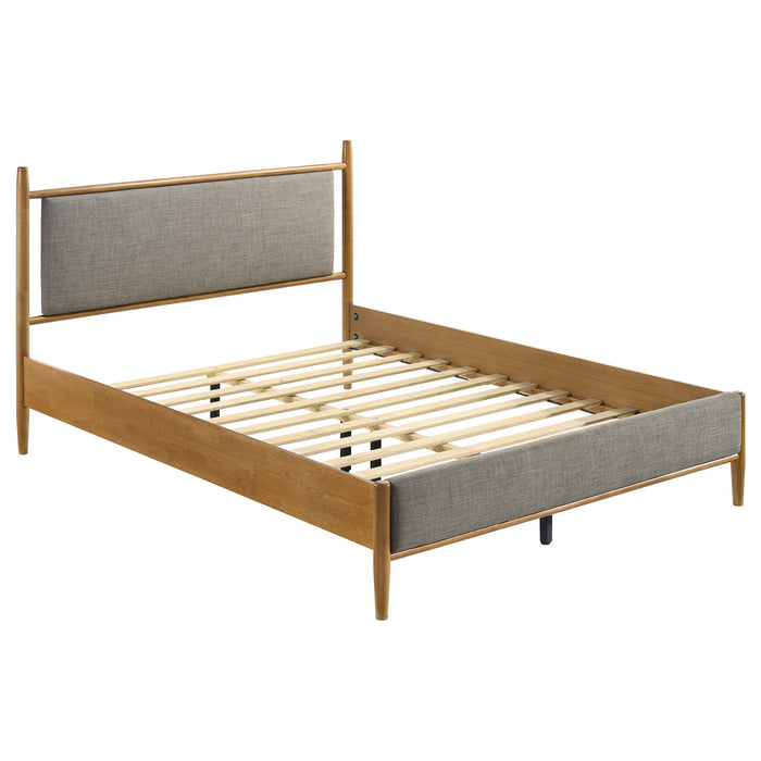 Mason 46-inch Queen Panel Platform Bed Grey and Light Brown