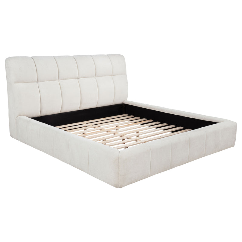 Nollet 48-inch Upholstered Queen Panel Platform Bed Cream