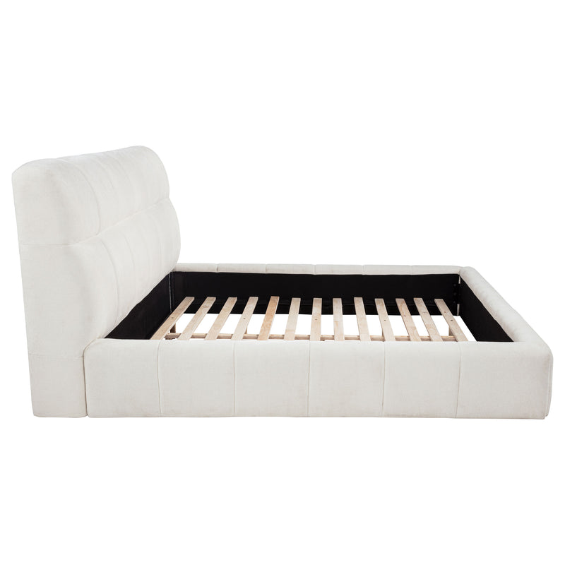 Nollet 48-inch Upholstered Queen Panel Platform Bed Cream