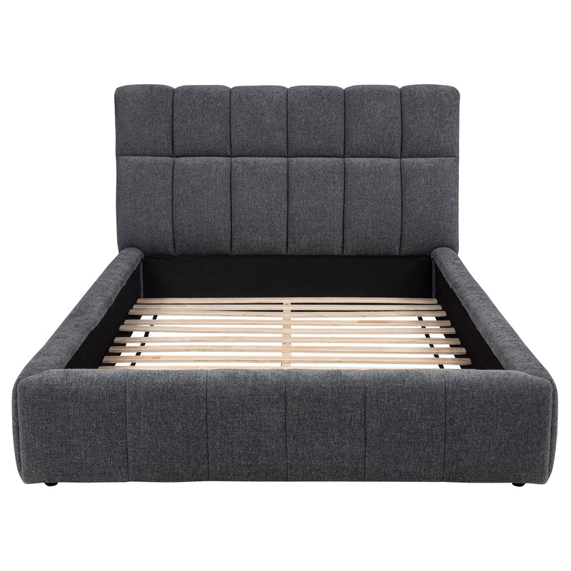 Nollet 48-inch Upholstered California King Platform Bed Grey