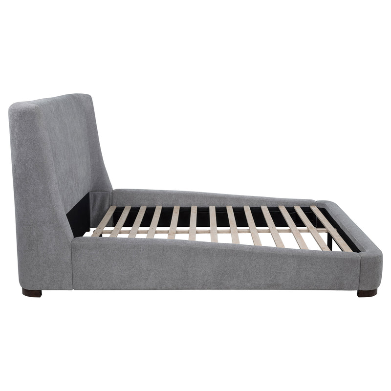 Rennes Upholstered Queen Wingback Platform Bed Grey