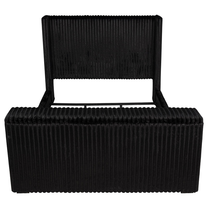 Centergrove Upholstered Queen Wingback TV Bed Black