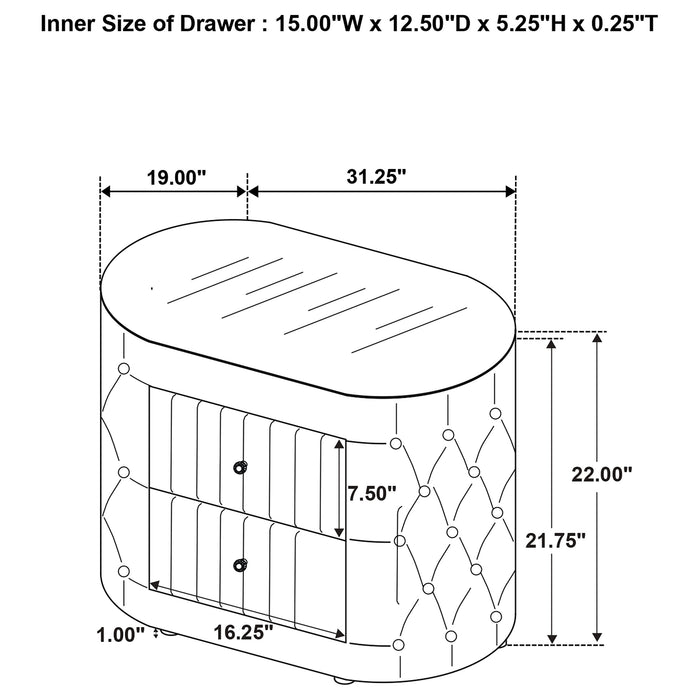 Sonya 4-piece Upholstered Queen Bedroom Set Ivory
