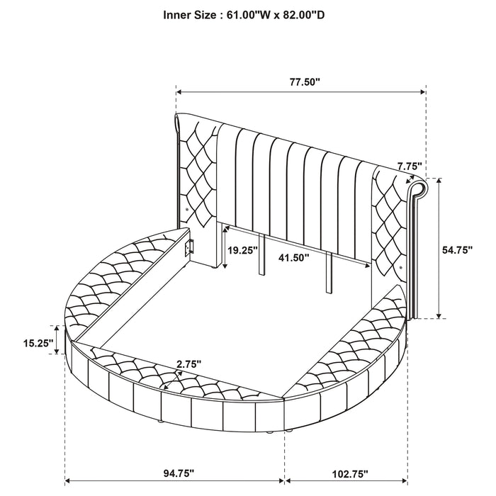 Sonya 4-piece Upholstered Queen Bedroom Set Ivory
