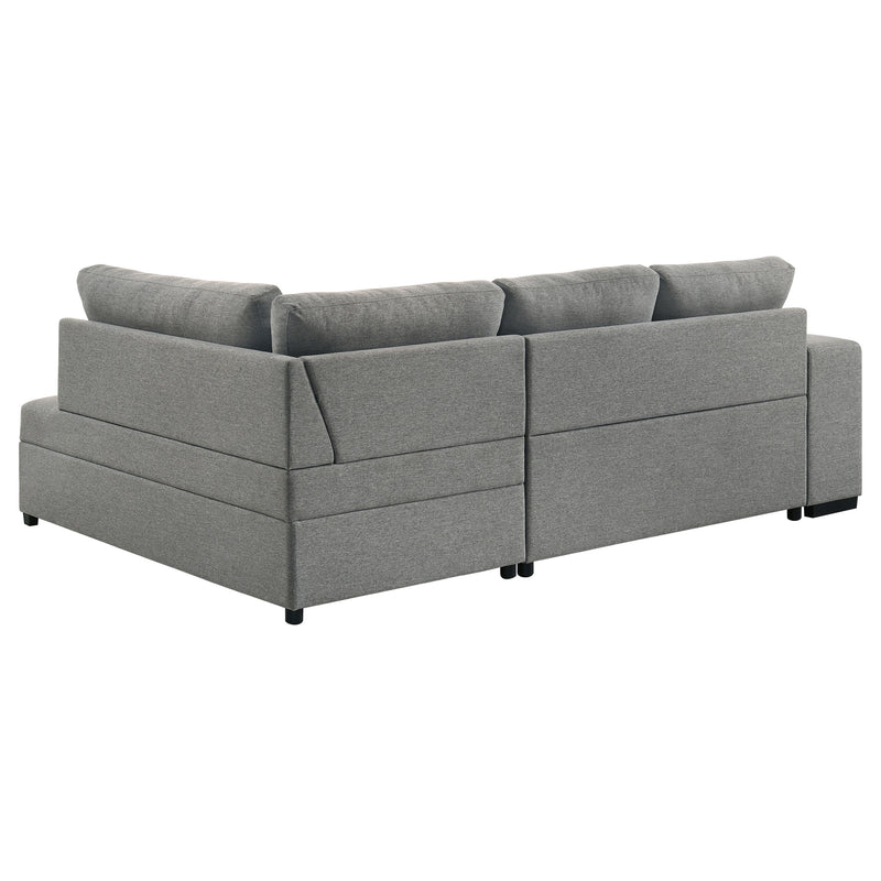 Roanne Fabric Upholstered Sleeper Sectional Sofa Grey