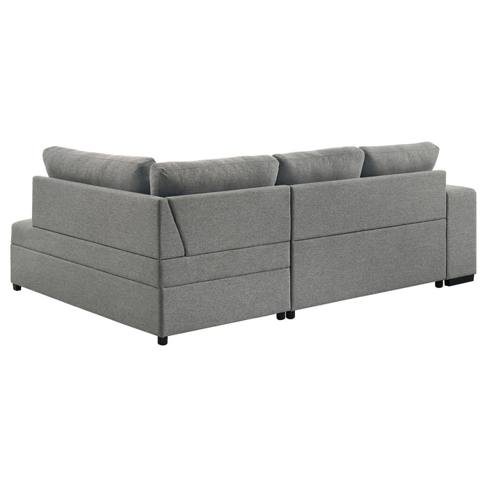 Roanne Fabric Upholstered Sleeper Sectional Sofa Grey