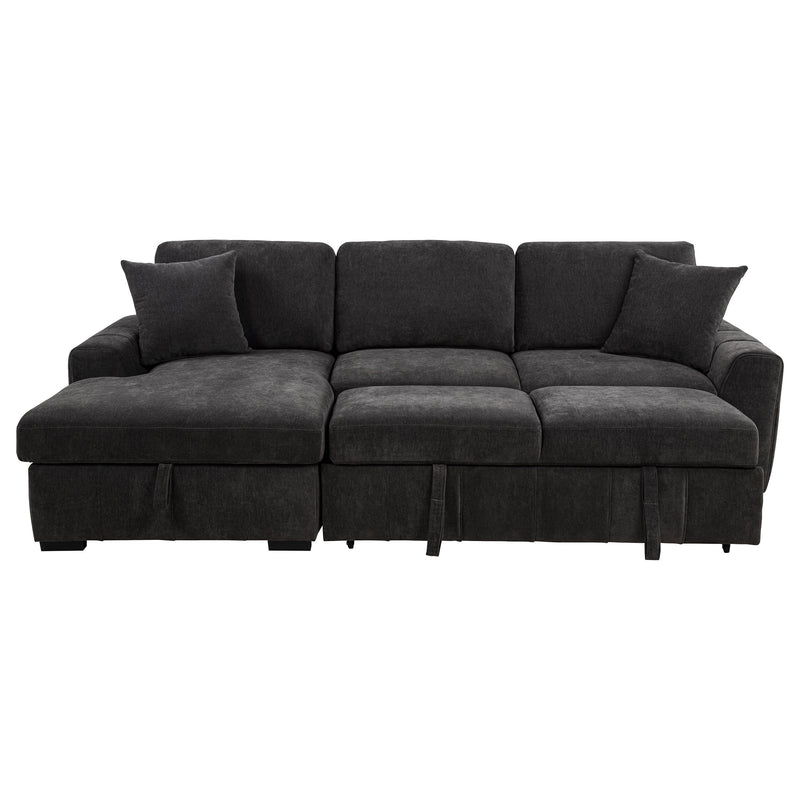 Pastrana Upholstered Sleeper Sectional Sofa LAF Chaise Grey