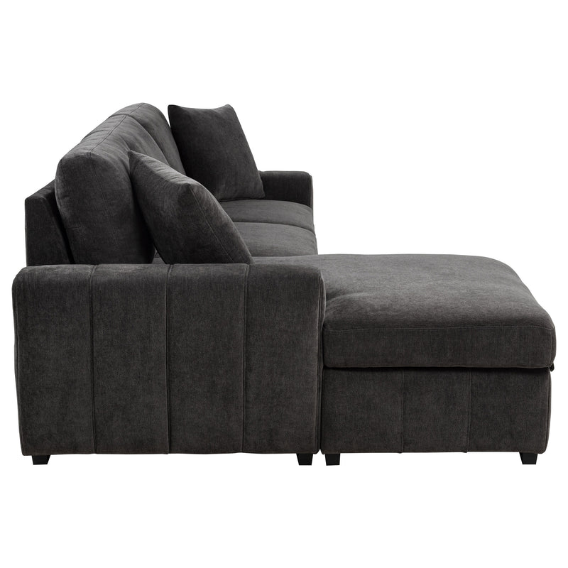 Pastrana Upholstered Sleeper Sectional Sofa LAF Chaise Grey