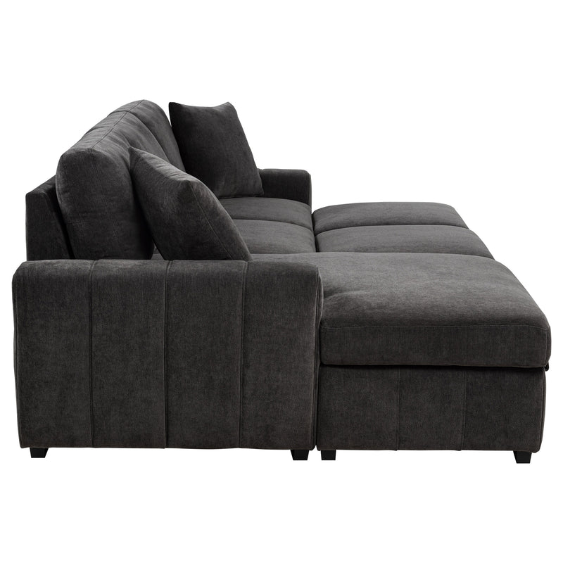 Pastrana Upholstered Sleeper Sectional Sofa LAF Chaise Grey