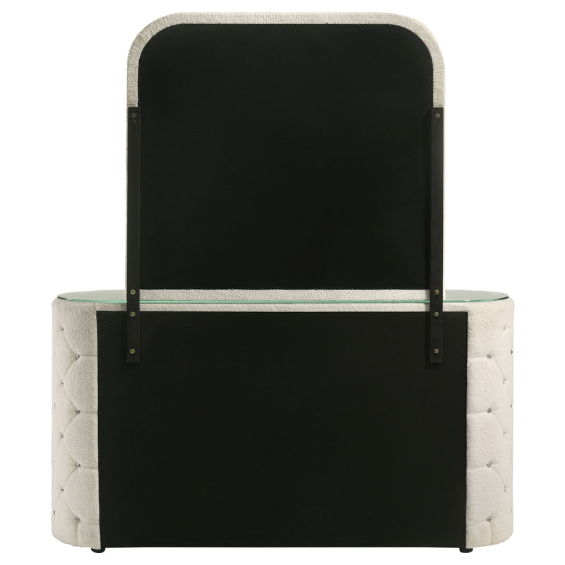 Sonya 6-drawer Upholstered Bedroom Dresser with Mirror Ivory