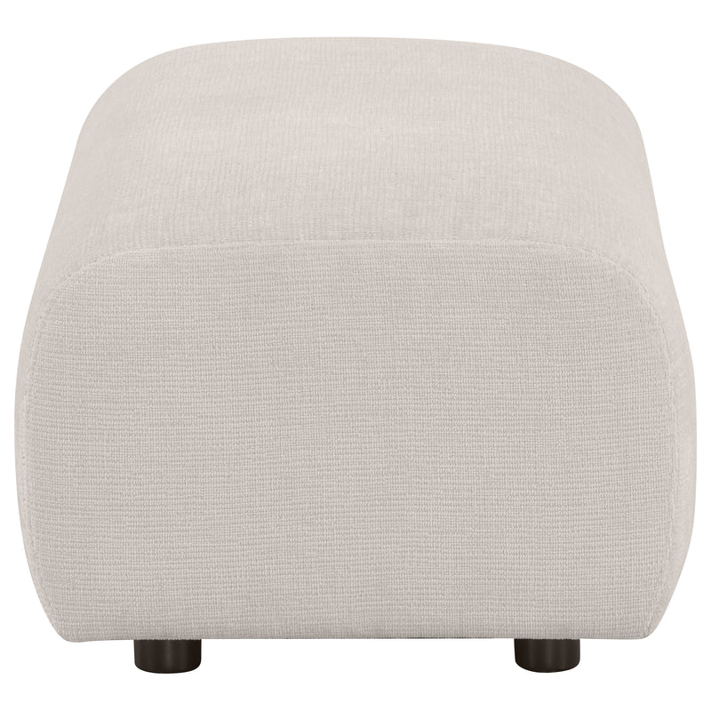 Burnett Chenille Upholstered Ottoman Ivory