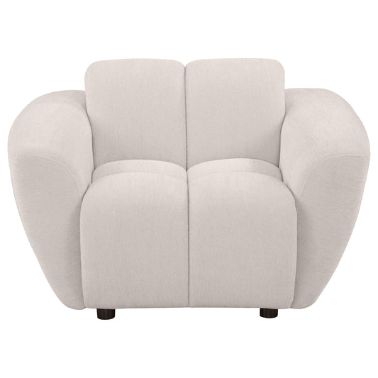 Destino Chenille Upholstered Splayed Arm Accent Chair Greige