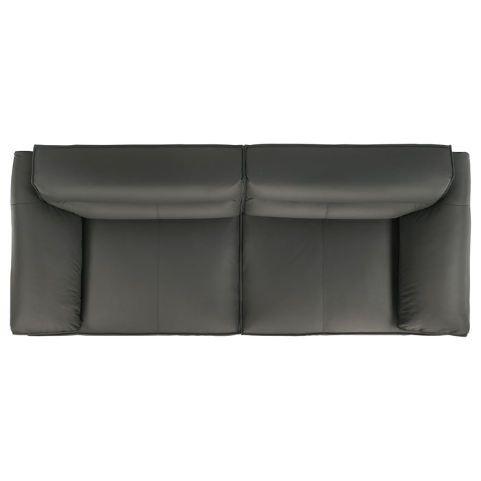 Buxton Top Grain Leather Upholstered Sofa Graphite