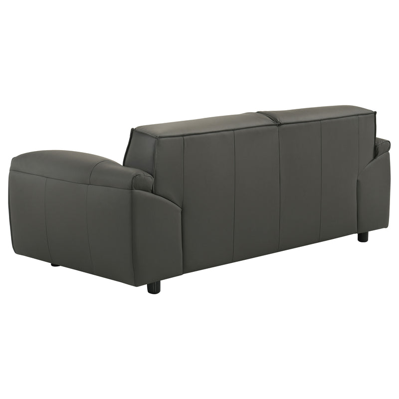 Buxton Top Grain Leather Upholstered Loveseat Graphite