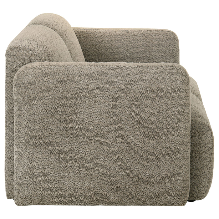 Dorset 2-piece Upholstered Round Track Arm Sofa Set Brown