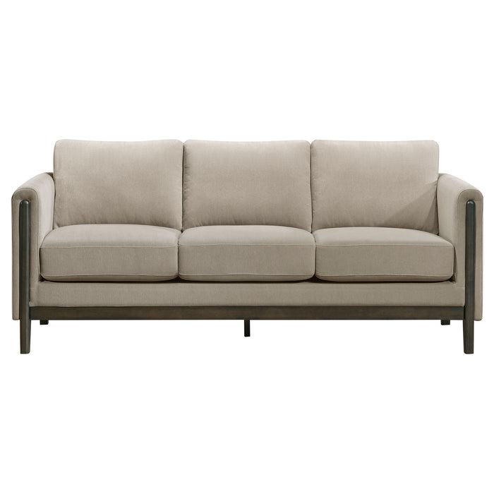Islington 2-piece Upholstered Panel Arm Sofa Set Taupe