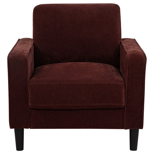Ruth Fabric Upholstered Track Arm Accent Chair Rust Red