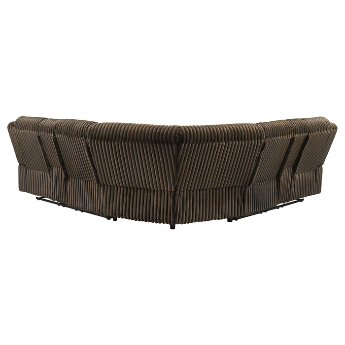 Atkinson Upholstered Reclining Sectional Sofa Chocolate